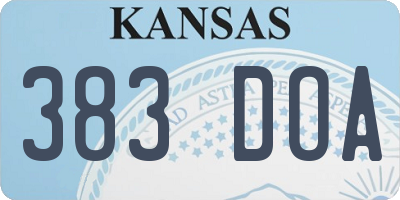 KS license plate 383DOA