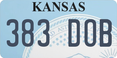 KS license plate 383DOB