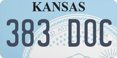 KS license plate 383DOC