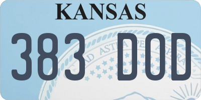 KS license plate 383DOD