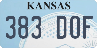 KS license plate 383DOF
