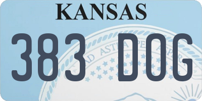 KS license plate 383DOG