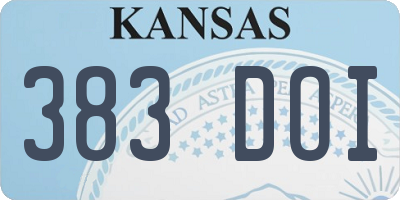 KS license plate 383DOI