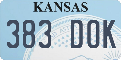 KS license plate 383DOK
