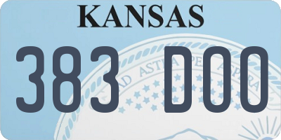 KS license plate 383DOO