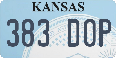 KS license plate 383DOP