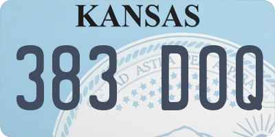 KS license plate 383DOQ