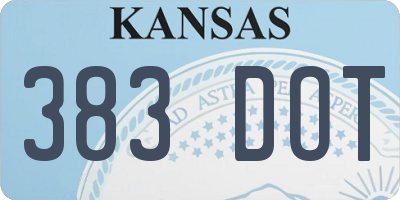 KS license plate 383DOT
