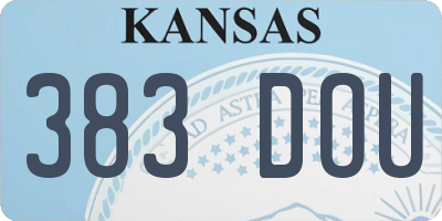 KS license plate 383DOU