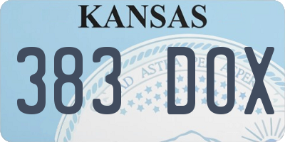 KS license plate 383DOX