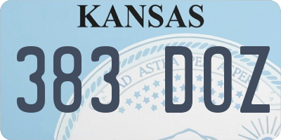KS license plate 383DOZ