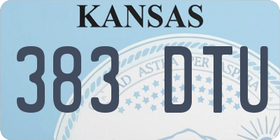 KS license plate 383DTU