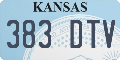 KS license plate 383DTV