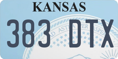 KS license plate 383DTX