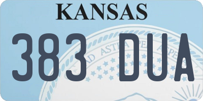 KS license plate 383DUA