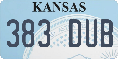 KS license plate 383DUB