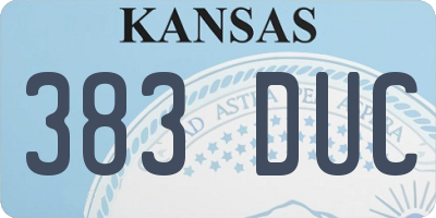 KS license plate 383DUC