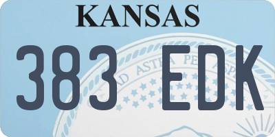 KS license plate 383EDK