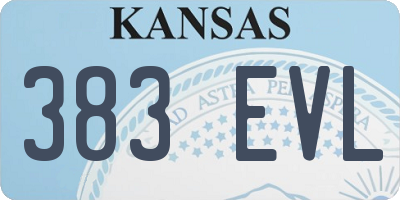 KS license plate 383EVL