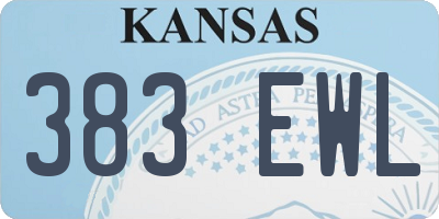 KS license plate 383EWL