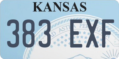 KS license plate 383EXF