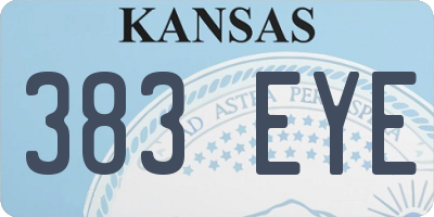 KS license plate 383EYE