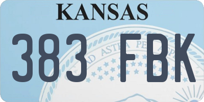 KS license plate 383FBK