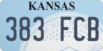 KS license plate 383FCB