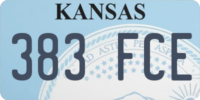 KS license plate 383FCE
