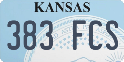 KS license plate 383FCS