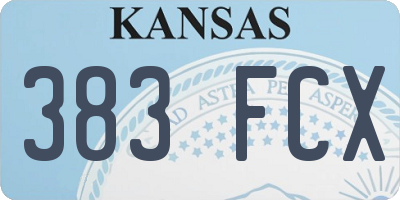 KS license plate 383FCX
