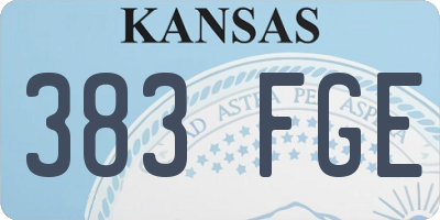 KS license plate 383FGE