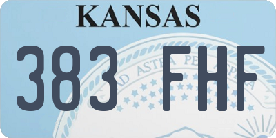 KS license plate 383FHF