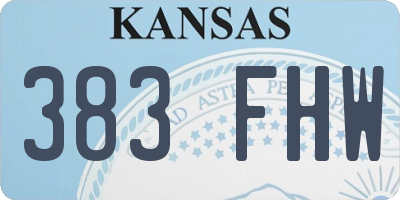 KS license plate 383FHW