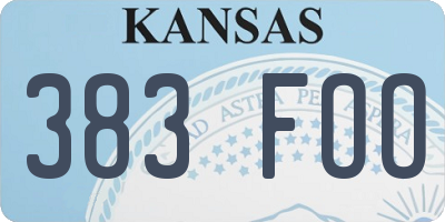 KS license plate 383FOO