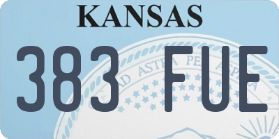 KS license plate 383FUE