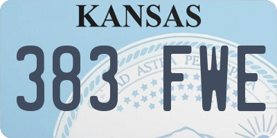 KS license plate 383FWE
