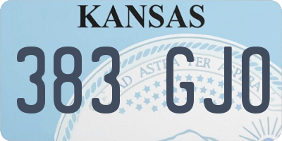 KS license plate 383GJO