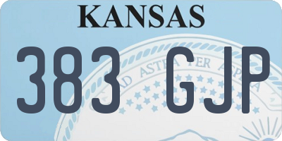 KS license plate 383GJP