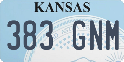 KS license plate 383GNM