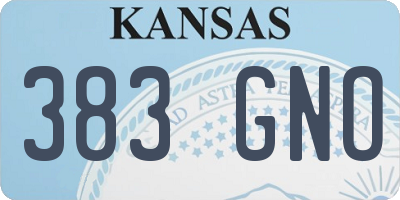 KS license plate 383GNO