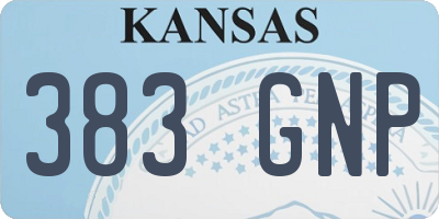 KS license plate 383GNP