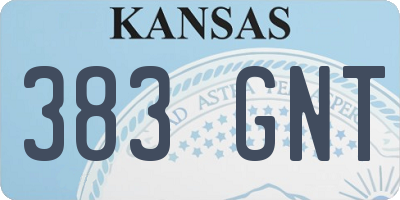 KS license plate 383GNT