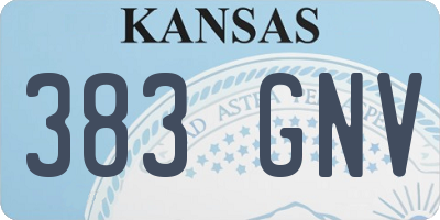 KS license plate 383GNV