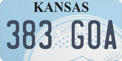 KS license plate 383GOA