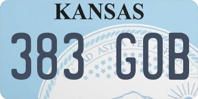 KS license plate 383GOB