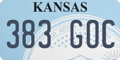 KS license plate 383GOC