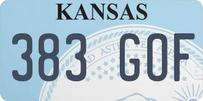 KS license plate 383GOF