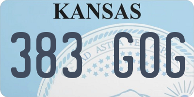 KS license plate 383GOG