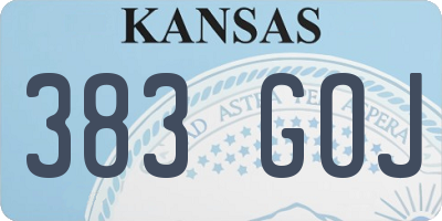 KS license plate 383GOJ